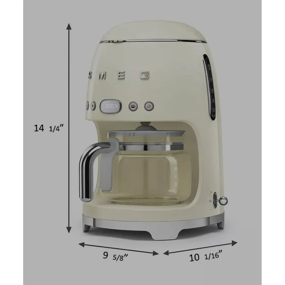 NIB SMEG 50's Retro Style Drip Filter Coffee Machine Pink DCF02PKUS 10-Cup